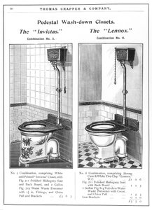 Modelle von Toiletten mit Spülkasten von Unbekannt