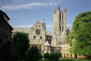 Canterbury Kathedrale, Außenansicht (1070–1834), Kent, UK