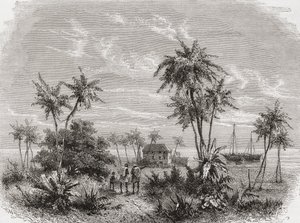 David Livingstones Haus in Sansibar, Tunesien, Ostafrika, Illustration aus 