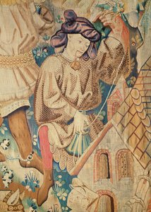 Detail aus einem der Devonshire Jagdteppiche, Arras 1425-50