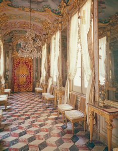 Galerie der Spiegel mit Fresken von Lorenzo de Ferrari, Palazzo Spinola, Genua, Italien