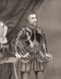 Hernán Cortés de Monroy y Pizarro, aus Geschichte der Eroberung Mexikos, veröffentlicht 1850