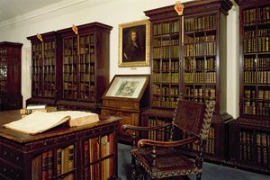 Innenansicht der Pepys Library, Magdalene College, Cambridge