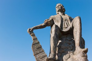 Statue von Christoph Kolumbus im Kloster La Rabida, Provinz Huelva, Andalusien, Südspanien von Unbekannt Unbekannt