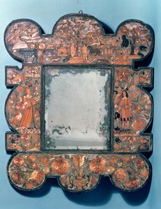 Strohrahmen-Spiegel, 1670-80
