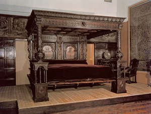 Das Große Bett von Ware, geschnitzte Eiche, 1580 von Unbekannt Unbekannt