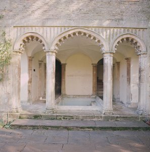 Ansicht des Äußeren des Badehauses, Corsham Court, Wiltshire