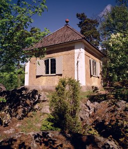 Blick auf das Probenlager des Hauses von Carl Linnaeus, Hammarby, Uppsala, Schweden von Unbekannt Unbekannt