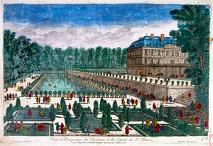 18. Jahrhundert, Illustration, zeigt das Château de Saint-Cloud, ein Schloss in Frankreich, in Saint-Cloud in Hauts-de-Seine, westlich von Paris. Das Schloss wurde im 17. Jahrhundert von Philippe von Frankreich, Herzog von Orléans, erweitert und schließl
