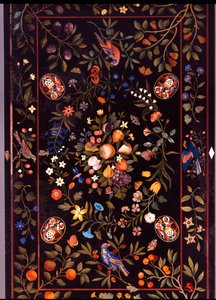 Florentinische Pietra-Dura-Tischplatte mit verschiedenen Marmor- und Lapislazuli-Einlagen, um 1670 von Unbekannt