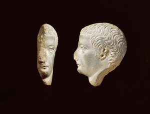 Ein Relief-Boss-Profilporträt des Kaisers Tiberius (14-37) 1. Jahrhundert von Unbekannt