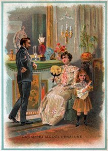 Ein bürgerliches Wohnzimmer. Ein Wohnzimmer der Mittelschicht. von Unbekannter Künstler