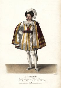 Schauspieler Pierre Marie Nicolas Michelot als Comte Almaviva in Le Barbier de Seville von Pierre Beaumarchais, Théâtre Français von Unbekannter Künstler