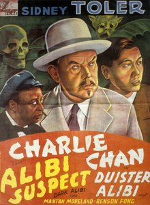 Plakat des Films Charlie Chan: Alibi suspect (Dark Alibi) von Phil Karlson mit Sidney Toler von Unbekannt