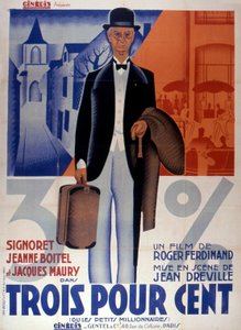 Filmplakat Trois pour cent von Jean Dréville 1933 von Unbekannt