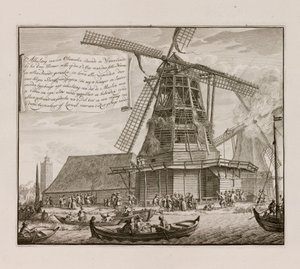 Nachwirkungen eines Brandes in einer Ölmühle, Waterland, Holland