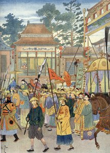 Allegorie der alten chinesischen Hymne: Der Kaiser in einer Sänfte, um 1900 von Unbekannter Künstler
