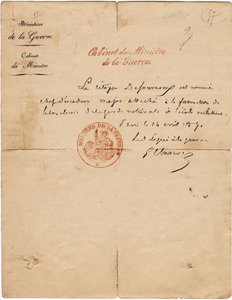 Autographenbrief des Delegierten für den Krieg Gustave Paul Cluseret während der Pariser Kommune