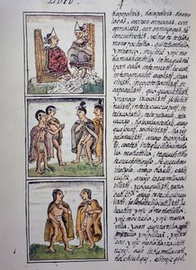 Aztekische Gesellschaft, Buch IV des Florentiner Kodex, zweisprachige Version in Spanisch und Nahuatl, Allgemeine Geschichte der Dinge von Neuspanien (Historia general de las cosas de Nueva Espana), Aztekische Zivilisation von William M. Timlin