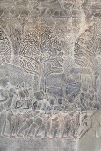 Basreliefs in der südlichen Galerie von Angkor Wat, Kambodscha