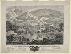 Schlacht von Buena Vista, auch bekannt als Schlacht von Angostura, General Zachary Taylors Truppen zwingen General Antonio Lopez de Santa Anna zum Rückzug, 23. Februar