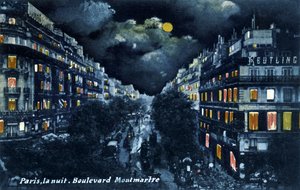 Boulevard Montmartre bei Nacht, Paris, ca. 1900