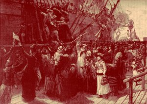 Britisches Auswandererschiff zu den Kolonien - Ende des 19. Jahrhunderts