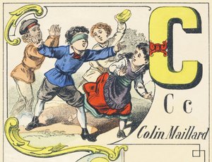 C : Blindekuh - Spiele-Alphabet, ca. 1890 (Illustration)