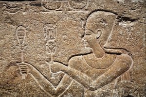 Cesarion bringt Horus und Isis Opfergaben (Detail) von Unbekannter Künstler