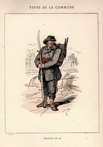 Pariser Kommune: Kostüm des Mobiles von 1848 in „Les Communeux“ von Unbekannt