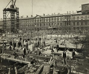 Bau der neuen Regierungsbüros, Great George Street, Westminster, London, 24. September 1902, UK (s/w Foto)