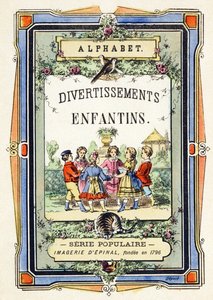 Deckblatt - Kindertanz im Garten - Alphabet - Kinderunterhaltung - Image Epinal, populäre Serie ca. 1890 von Unbekannt