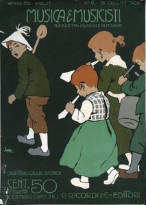 Titelblatt der italienischen Musikzeitschrift „Musica e Musicisti“, Gazzetta Musicale di Milano, Ricordi