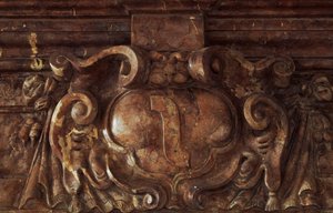 Dekoratives Detail aus dem 14.-16. Jahrhundert, Schloss Nowy Wisnicz, Polen