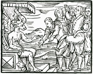 Darstellung der Hexerei. 16. Jahrhundert (Kupferstich)