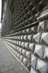 Detail der Fassade des Palazzo dei Diamanti, Ferrara, Italien von Benjamin Baud