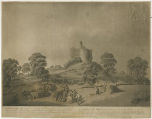 Dudley Castle: - Der Bergfried: Aquatinta mit gravierter Beschreibung, um 1793 von Unbekannt