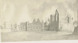 Dudley Castle - Der Bergfried: Sepia-Waschzeichnung, nd [ca. 1790] von Unbekannt