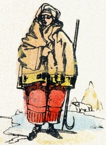 E - Eskimos - Alphabet - Kinderunterhaltung - Image Epinal, populäre Serie ca. 1890 von Unbekannt