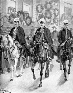 Edward VII in der Trauerprozession von Königin Victoria