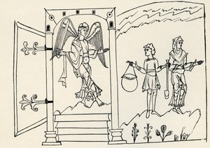 Vertreibung von Adam und Eva aus dem Paradies (Gravur) von Unbekannter Künstler