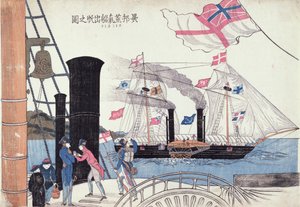Ausländische Dampfschiffe, Nagasaki, Japanisch