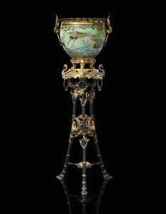 Französische "Japonisme" Jardiniere auf Ständer, 1874
