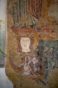Fresko in der Kirche Santa Maria Assunta, Arqua Petrarca, Venetien, Italien (Foto)