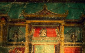 Fresko im Salon, Villa Poppaea, archäologisches Gebiet von Oplonti, Torre Annunziata (Unesco-Welterbeliste) von Benjamin Baud