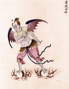 Genie des Bösen des taoistischen Schamanismus. Malerei, chinesische Kunst.