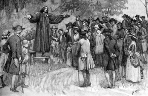 George Whitefield predigt in den Kolonien