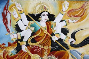 Göttin Durga besiegt das Böse, Kathmandu, Nepal