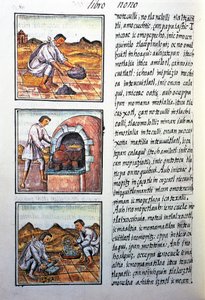 Goldverarbeitung durch Spanier, Text in Nahuatl