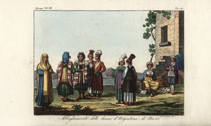 Griechische und italienische Frauenkostüme